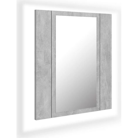 LED-Bad-Spiegelschrank Betongrau 40x12x45 cm Acryl vidaXL (1/6)