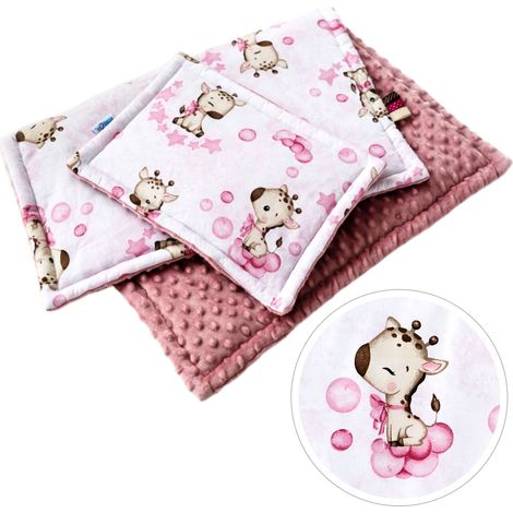 BabyU, copertina e cuscino per neonati con imbottitura in cotone e nastri sensoriali 75x55 cm (1/5)
