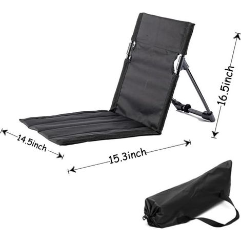 Ultraleichter, faltbarer Campingstuhl mit Rückenlehne, Outdoor-Freizeitstuhl, schwarz (1/5)