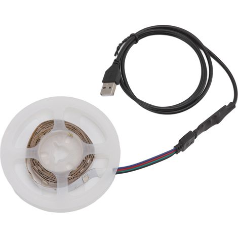 Bande LED USB 5V RGB 5050 à changement de couleur avec contrôle via application Bluetooth pour la décoration de la maison, de la chambre et des fêtes, 5 m / 16,4 pi (1/5)