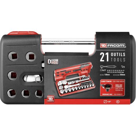 Facom DBOX set di chiavi a bussola nero 20 pezzi
