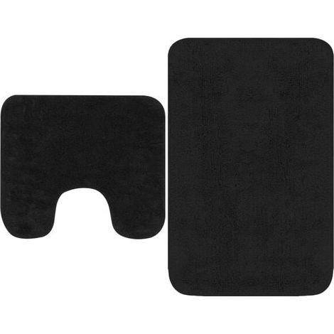 Ensemble de deux tapis de bain, en tissu gris anthracite (1/5)