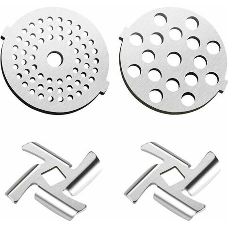 Kit de Remplacement pour Hachoir Viande Électrique 2Pcs Lame de Hachoir à Viande 2PCS Plaques de broyage 5 7 (1/5)