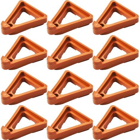 Lot de 12 Supports Triangulaires pour Fleurs d'Extérieur - Pieds en Argile pour Pots, Socle pour Plantes, Support de Serre de Jardin (1/5)