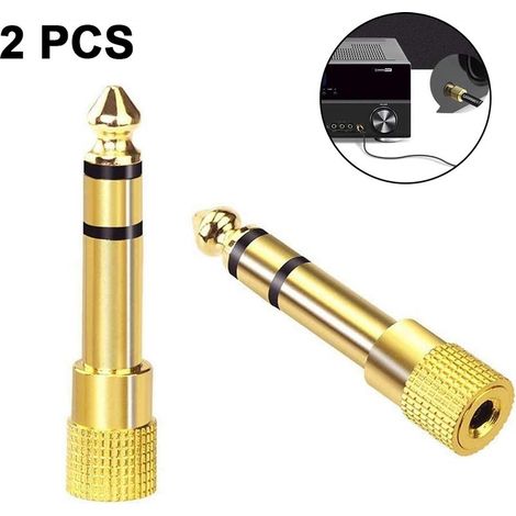 Adaptateur Jack 6 35 Mm Vers 3 5 Mm - Stéréo TRS - Pour Casque Ampli Guitare Piano Numérique - 1 Pièce (1/5)