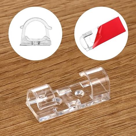 Clips de Câble Transparents Organisateur de Câbles Bureau PC TV (1/4)
