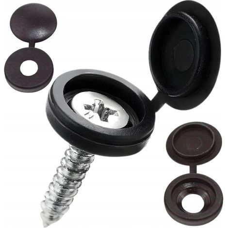Cubiertas para tornillos 100 piezas negras (400) (1/5)