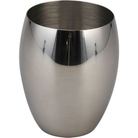 Zahnputzbecher Edelstahl rund Silber Ø 7,5cm, 9,3cm Höhe Zahnbürstenhalter, Aufbewahrung Zahnpasta