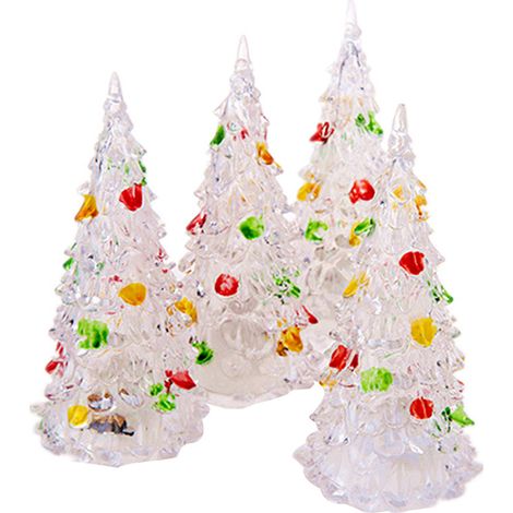 Tableau LED Arbre de Noël 7 Couleurs Lumineuses en Acrylique avec Décorations pour Fête de Noël (1/5)