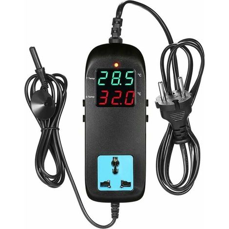 Thermostat Chaudière Électronique Contrôleur Température Numérique LED avec Prise (1/4)