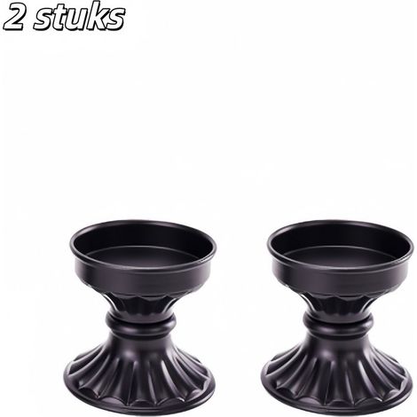 Lot de 2 chandeliers vintage en métal en forme de colonne avec finition mate pour décoration de mariage fête dîner et intérieur couleur noire (1/5)
