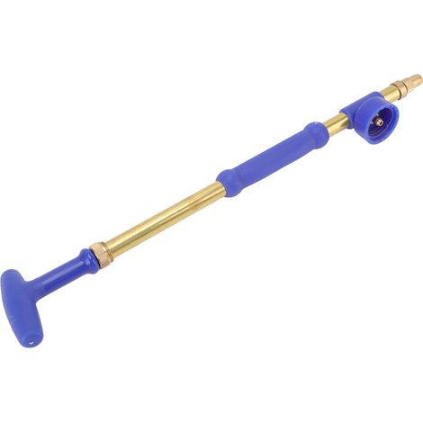 Pulvérisateur manuel pour bouteille de jardin, en plastique et cuivre, 36,5 mm, à main, à tête unique et à pousser/tirer, pour cour. (1/5)