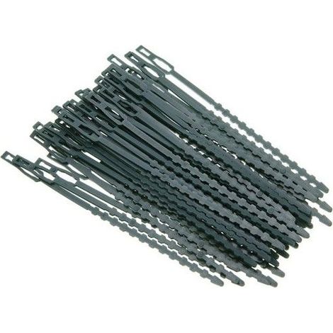 Attaches de plantes réglables - Fonepro - 100 pièces - Longueur 17 cm - Gris - Réutilisable - Flexible - Ajustable (1/5)