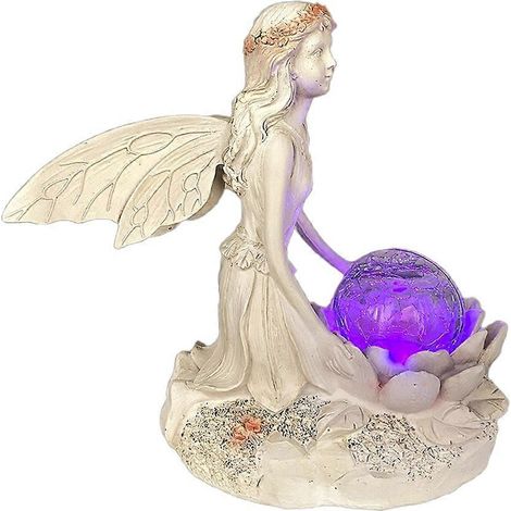 Solarbetriebene Engelsstatue für den Garten mit Licht – Feenfigur zur Dekoration im Freien, leuchtendes Ornament für den Feengarten, ideal als Geschenk.