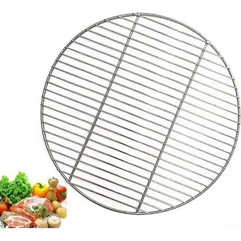 Grille ronde en acier inoxydable pour barbecue, camping, cuisson en maille, 38 cm de diamètre, construction soudée durable,