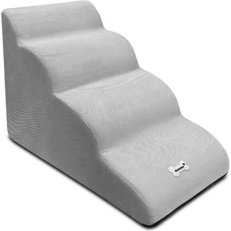 1 Escalier pour chien, 4 marches antidérapantes, mousse haute résilience, toile lavable, pour canapé et lit haut