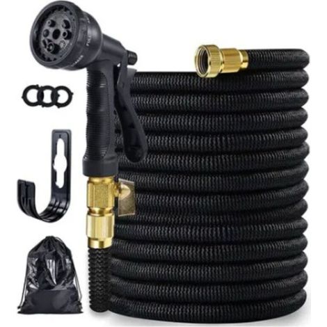 Tuyau D'arrosage Extensible - 7 6 M - Raccord Laiton 3 4 Pouces - Pour Jardin Maison Voiture - 1 Pièce (1/5)