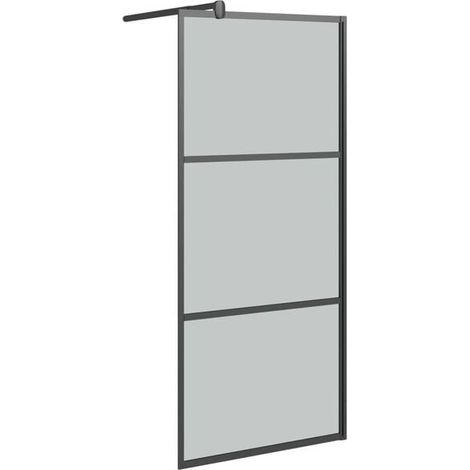 Dimensions de la cabine de douche : 80 x 195 cm, verre ESG foncé, noir. (1/5)