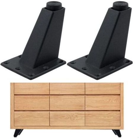 Pieds de meubles et de canapés/tables, réglables en hauteur, lot de 4, dimensions : 8 x 7 x 6,3 cm (clous non compris).