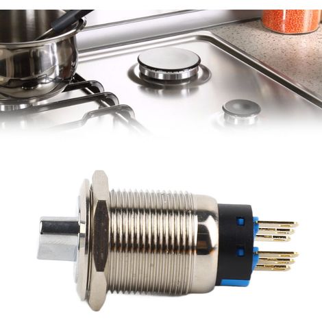 Commutateur inverseur rotatif à bouton inox 19 mm IP67 sélectif 6 pôles 3 positions (1/5)