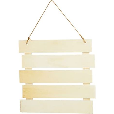 Rayher 62865505 targa per porta da appendere, in legno naturale, composta da listelli in legno, dimensioni 30,5x31,6x1,5cm, per decorare e colorare, decorazione murale (1/4)