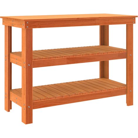 Banco de trabajo con estante Marrón cera 110.5 x 50 x 80 cm vidaXL