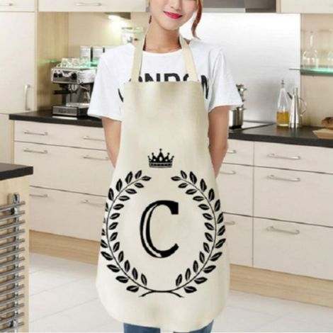 Tablier sans manches en coton et lin - - 68x55 cm - Étanche - Anti-sale - Facile à nettoyer - Impression claire (1/5)