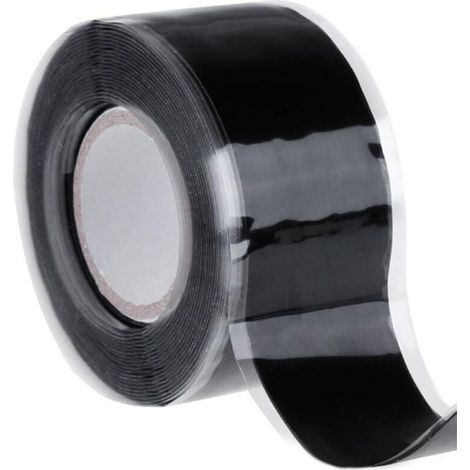(25mm x 1.5M, noir)Ruban de silicone bande de réparation imperméable à l'eau de sauvetage Bande d'étanchéité auto-adhésive Fusing Ruban (1/5)