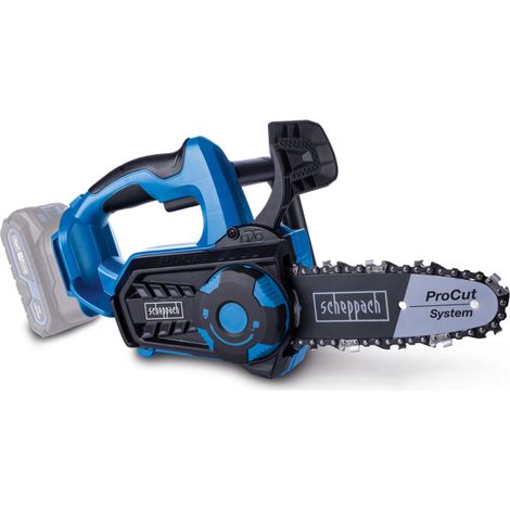 Scheppach – Tronçonneuse sans fil 20V brushless – Guide-chaîne 20 cm – Longueur de coupe 17,5 cm – Vitesse 7 m/s – Pour bois dur