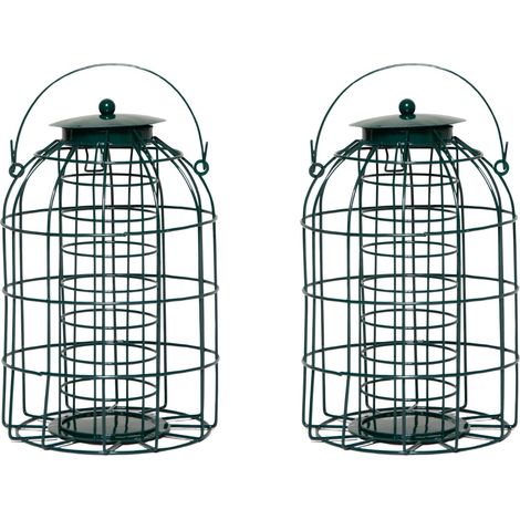 Pack of 2 Wild Bird Fat Ball Feeder with Squirrel Guard (1/5)