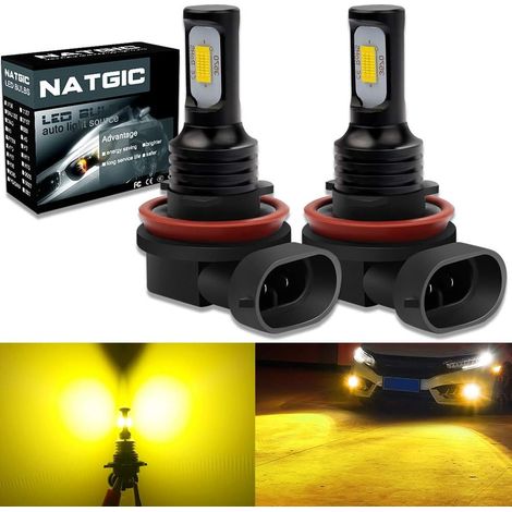 FLITI H11 H8 H9 LED-Nebelscheinwerferlampen 75W Neueste integrierte Chips 3570 CSP 3000K Goldgelb und 2400LM für Nebelscheinwerfer Tagfahrlicht DRL Fahrlicht (2er-Pack) (1/4)