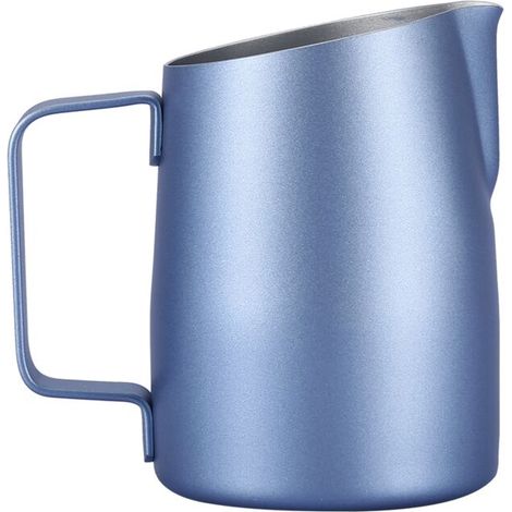 Stainless Steel Durable Milk Frother Cup Coffee for Kitchen Hotel Party(Blue) (1/5)