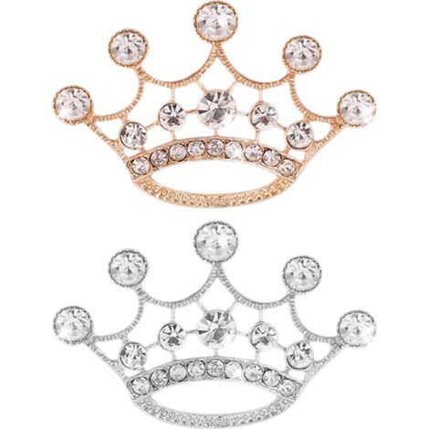 2 Pièces Clips Ventilation Voiture Couronne Métallique Strass Accessoires (1/5)