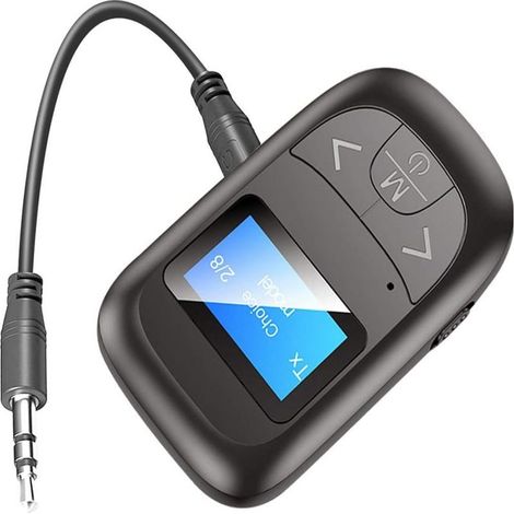 Adaptateur Bluetooth 5.0 - Émetteur Récepteur 3-en-1 avec Écran - Faible Latence - Pour TV PC Voiture Chaîne Hi-Fi - 1 Pièce (1/5)