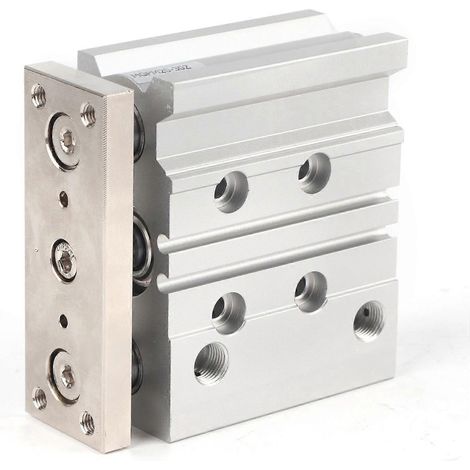 Vérin pneumatique double effet MGPM20X30 à 3 tiges, en alliage d'aluminium, alésage de 20 mm (1/4)