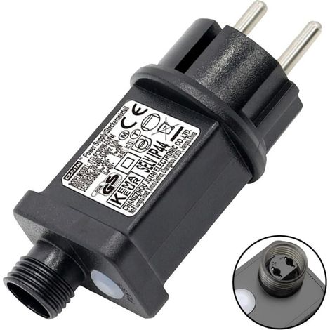 Blinker für Lichterketten 31V 6W Blinkstecker, 9 Modi mit Timerfunktion, Wasserdichter IP44 LED Trafo für Gartenbeleuchtung, Lichtervorhang (1/5)