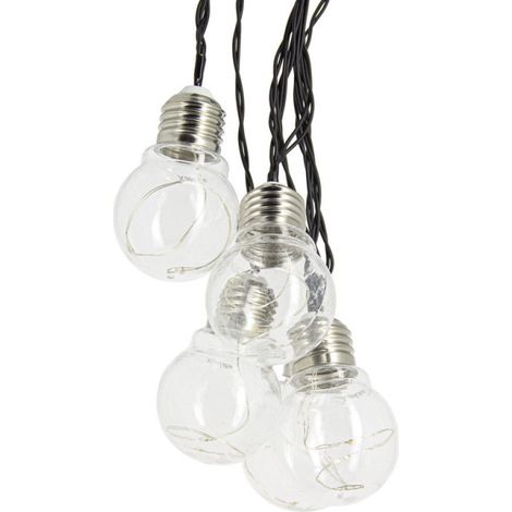Guirlande LED Blanc Froid, x10 ampoules, 5m Extensible, Transfo Inclus - GRL5PCWT (1/5)
