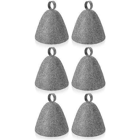 HONORNIC - Lot de 6 bonnets de sauna en feutre, protection de la tête et bonnet absorbant pour sauna, douche, bain et hammam.