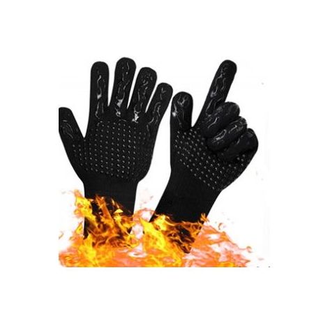Barbecue noir, cuisine, silicone antidérapant résistant à haute température 800 degrés isolation thermique et anti - blanchiment micro Gants de poêle à vagues (1/3)