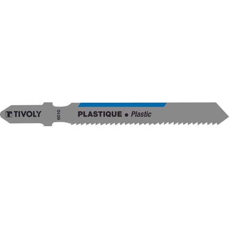 Tivoly • 2 Lames de Scie Sauteuse • Excellente Finition • Longue Durée de Vie • Coupe Droite • Attache Type T • Pour Découpe du Plastique • Pour Découpe du Plexiglas (1/2)