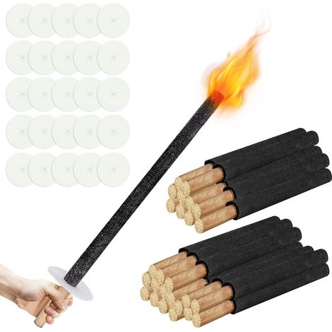 Wolketon Torche de jardin lampe huile pour dehors torches à cire Torche jardin 42cm lot de 25 combustion 45 min