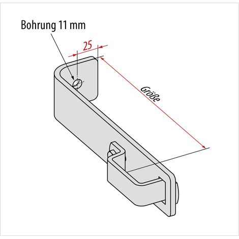 Hymer Standard-Wandhaken, Aluminium, Länge 0,21 m
