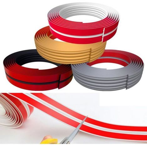 Moulure décorative autocollante - MHY® - 3 m x 2 cm - Noir - Stuc flexible - Quart de tige - Facile à installer (1/4)