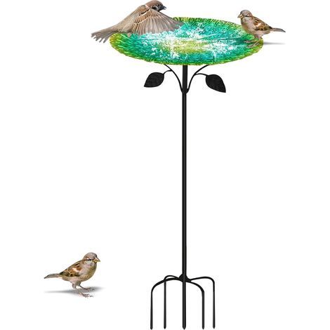 Abreuvoir pour Oiseaux sur Pied - 83 cm, avec Socle à 5 Branches, Mangeoire Oiseaux Exterieur Décoration pour Jardin (1/5)