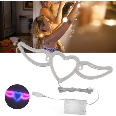Herzförmige LED-Engelsflügel, Neonlichter, beliebte dekorative Wandbehänge für Partys (1/5)