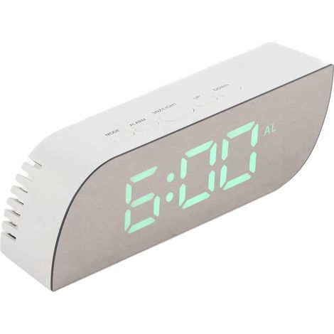 Horloge Numérique LED Vert avec Alarme, Affichage 12/24 Heures et Luminosité Ajustable, Modèle GHY-0801 pour Table de Chevet (1/5)