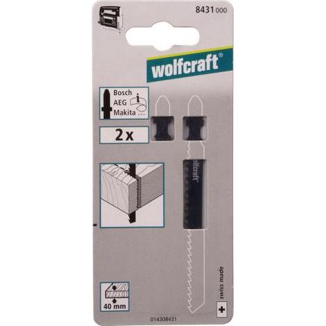 Wolfcraft Stichsägeblätter 8431000 100 mm T-Schaft 2 Stück Stichsägeblätter (1/2)