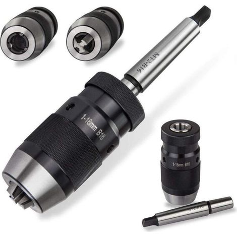 Mandrin de perçage auto-serrant sans clé MT2-b16 + tige d'extension Morse 1-16 b16 n° 2 (1/5)