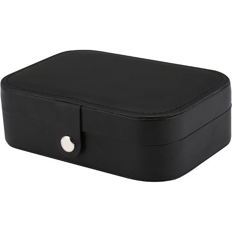 Sollbry Boite A Bijoux, Petite Boîte À Bijoux De Voyage, Organisateur De Boîte À Bijoux Portable Pour Colliers, Bagues, Bracelets, Boucles D'oreilles, Idée Cadeau Pour Femmes Et Filles [Noir] (1/5)