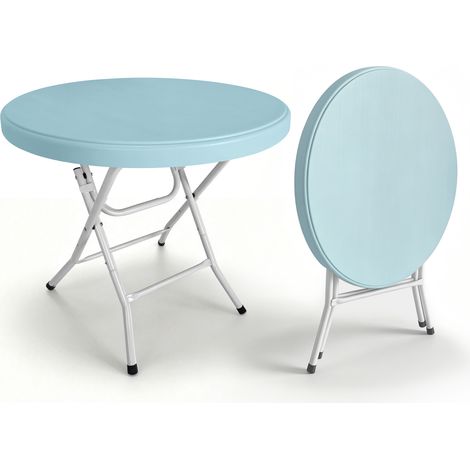 Table pliante ronde de 80 cm, table de cocktail, table de bistro, facile à installer pour les fêtes en extérieur, les mariages, les cafés, les jardins intérieurs/extérieurs, capacité de charge 136 kg  (1/5)